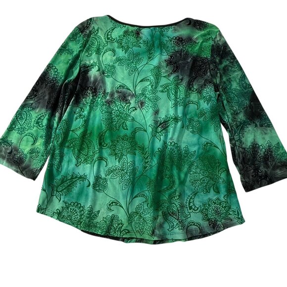 Vtg Y2k Whimsigoth Top Women’s Sz XL Dark Fairy Forest Goblin Velvet Detail - Picture 2 of 11